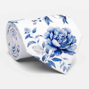 Blue flowers tie