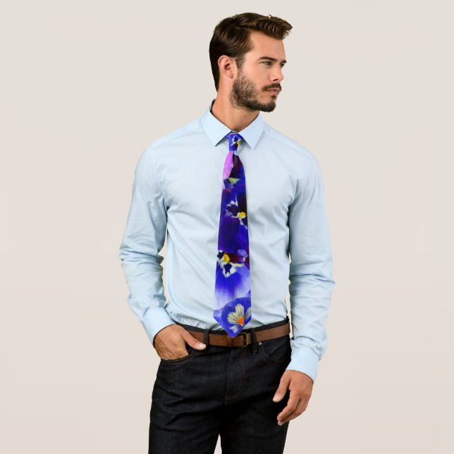 Blue Flowers Tie (In Situ)