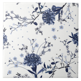 Blue flowers tile
