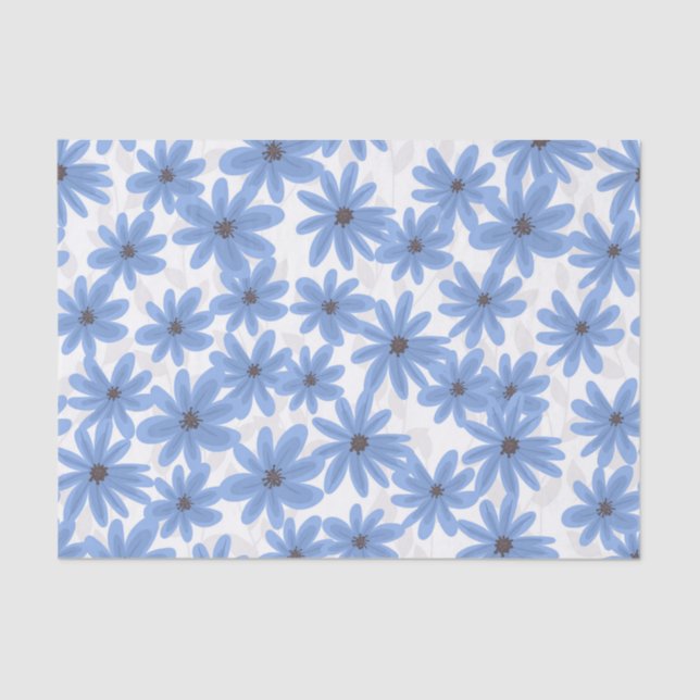 Blue flowers tissue paper (Front)