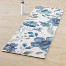 Blue Flowers Watercolor Botanical Floral