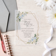 Blue Flowers, White Flowers, Greenery, Wedding
