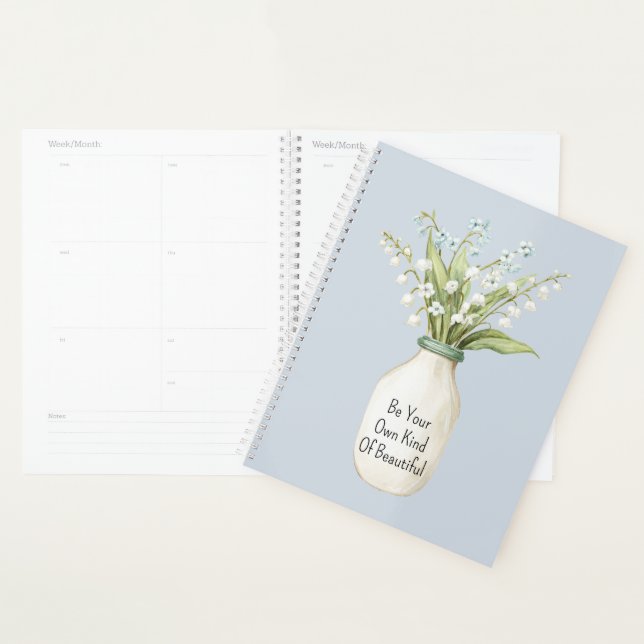 Blue Flowers White Vase Planner (Display)
