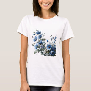 Blue flowers women's tshirt