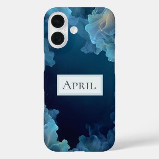 Blue Flowing Abstract iPhone 16 Case