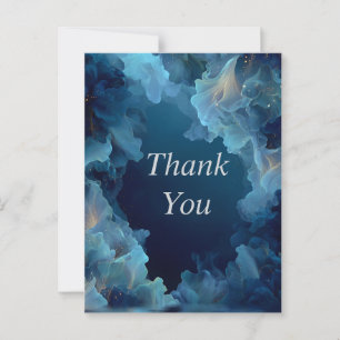 Blue Flowing Abstract Thank You Card