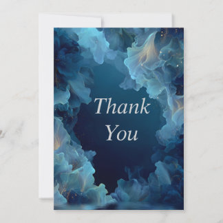 Blue Flowing Abstract Thank You Card