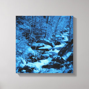 Blue Flowing Brook Fantasy Art Canvas Print