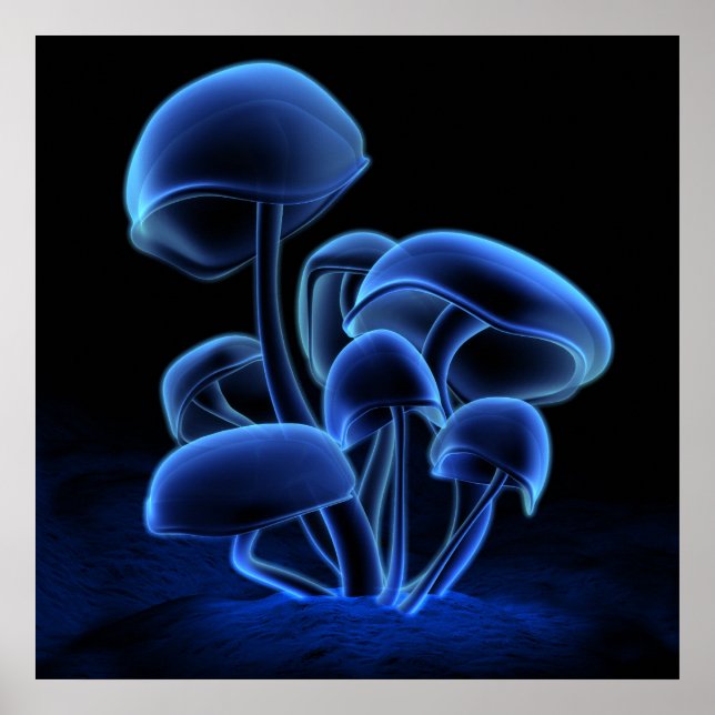 Blue Fluorescence (Square) Poster (Front)