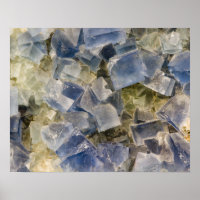 Blue Fluorite Crystals in Matrix