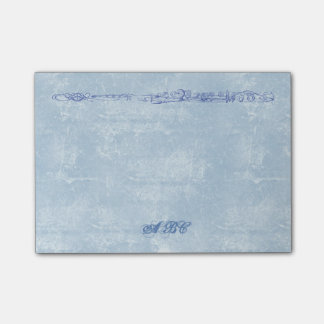 Blue Flute Line Drawing Custom Monogram Post-it Notes