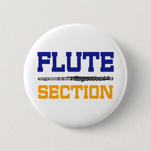 Blue Flute Section 6 Cm Round Badge (Front)