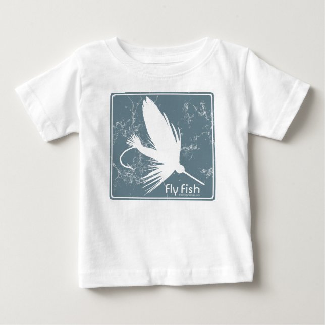 Blue Fly Fish Baby T-Shirt (Front)