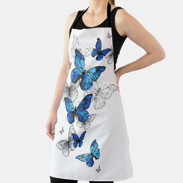 Blue Flying Butterflies Morpho Apron (Insitu)