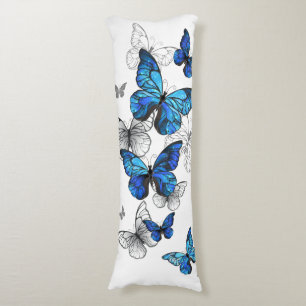 Blue Flying Butterflies Morpho Body Cushion