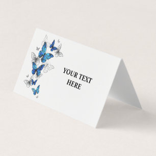 Blue Flying Butterflies Morpho Business Card