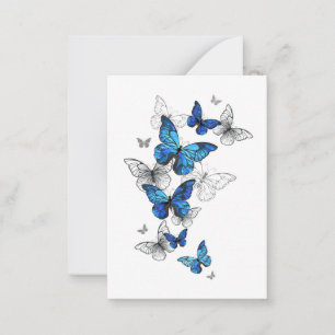 Blue Flying Butterflies Morpho Card
