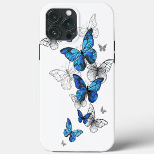 Blue Flying Butterflies Morpho iPhone 13 Pro Max Case