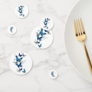 Blue Flying Butterflies Morpho Confetti