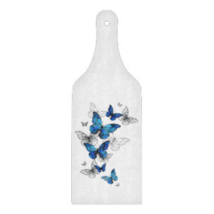 Blue Flying Butterflies Morpho Cutting Board