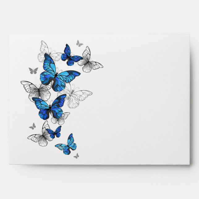 Blue Flying Butterflies Morpho Envelope (Front)
