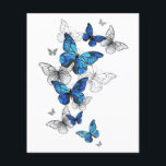 Blue Flying Butterflies Morpho Flyer<br><div class="desc">Flying Blue Butterflies morpho and white butterflies on a light abstract background. Morpho. Design with blue butterflies morpho.</div>