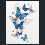 Blue Flying Butterflies Morpho Flyer<br><div class="desc">Flying Blue Butterflies morpho and white butterflies on a light abstract background. Morpho. Design with blue butterflies morpho.</div>