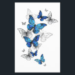 Blue Flying Butterflies Morpho Flyer<br><div class="desc">Flying Blue Butterflies morpho and white butterflies on a light abstract background. Morpho. Design with blue butterflies morpho.</div>