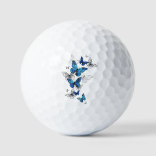 Blue Flying Butterflies Morpho Golf Balls