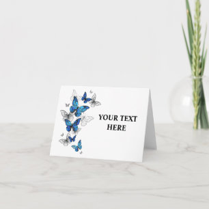 Blue Flying Butterflies Morpho Invitation