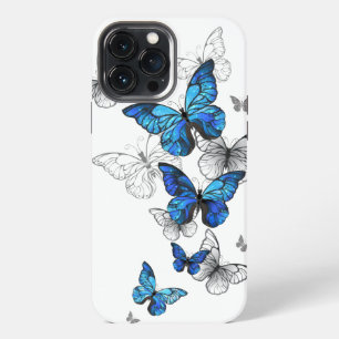 Blue Flying Butterflies Morpho iPhone 13 Pro Max Case