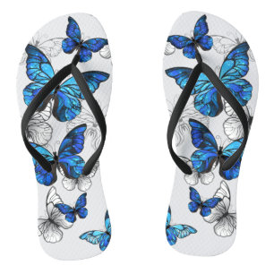 Blue Flying Butterflies Morpho Jandals