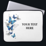 Blue Flying Butterflies Morpho Laptop Sleeve<br><div class="desc">Flying Blue Butterflies morpho and white butterflies on a light abstract background. Morpho. Design with blue butterflies morpho.</div>