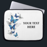 Blue Flying Butterflies Morpho Laptop Sleeve<br><div class="desc">Flying Blue Butterflies morpho and white butterflies on a light abstract background. Morpho. Design with blue butterflies morpho.</div>