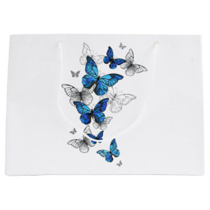 Blue Flying Butterflies Morpho Large Gift Bag
