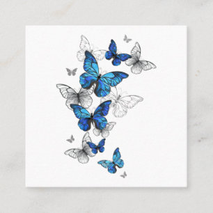 Blue Flying Butterflies Morpho Loyalty Card