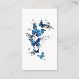 Blue Flying Butterflies Morpho Loyalty Card