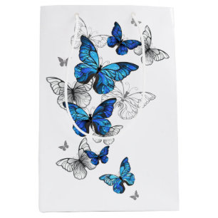 Blue Flying Butterflies Morpho Medium Gift Bag
