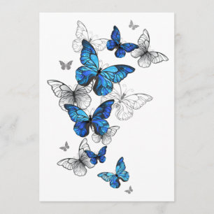 Blue Flying Butterflies Morpho Menu