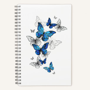Blue Flying Butterflies Morpho Notebook