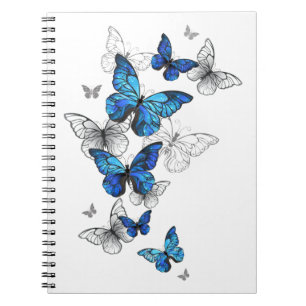 Blue Flying Butterflies Morpho Notebook
