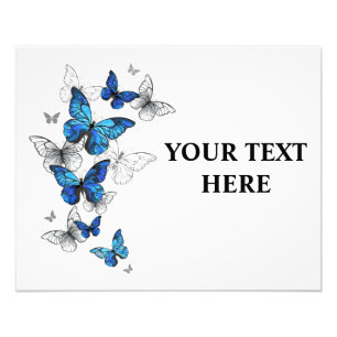Blue Flying Butterflies Morpho Photo Print