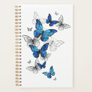Blue Flying Butterflies Morpho Planner