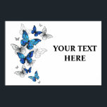 Blue Flying Butterflies Morpho Poster<br><div class="desc">Flying Blue Butterflies morpho and white butterflies on a light abstract background. Morpho. Design with blue butterflies morpho.</div>