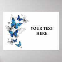 Blue Flying Butterflies Morpho