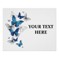 Blue Flying Butterflies Morpho