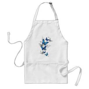 Blue Flying Butterflies Morpho Standard Apron