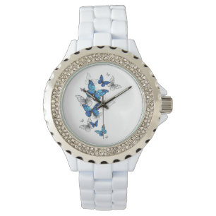 Blue Flying Butterflies Morpho Watch