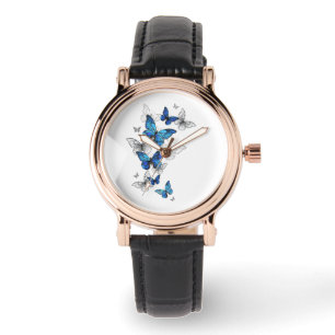 Blue Flying Butterflies Morpho Watch