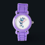 Blue Flying Butterflies Morpho Watch<br><div class="desc">Flying Blue Butterflies morpho and white butterflies on a light abstract background. Morpho. Design with blue butterflies morpho.</div>